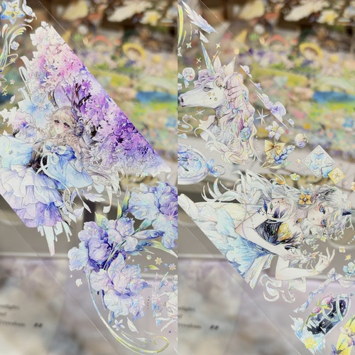 Shine手帐工作室分装永恒星海女孩雪良绘手帐胶带咕卡背卡