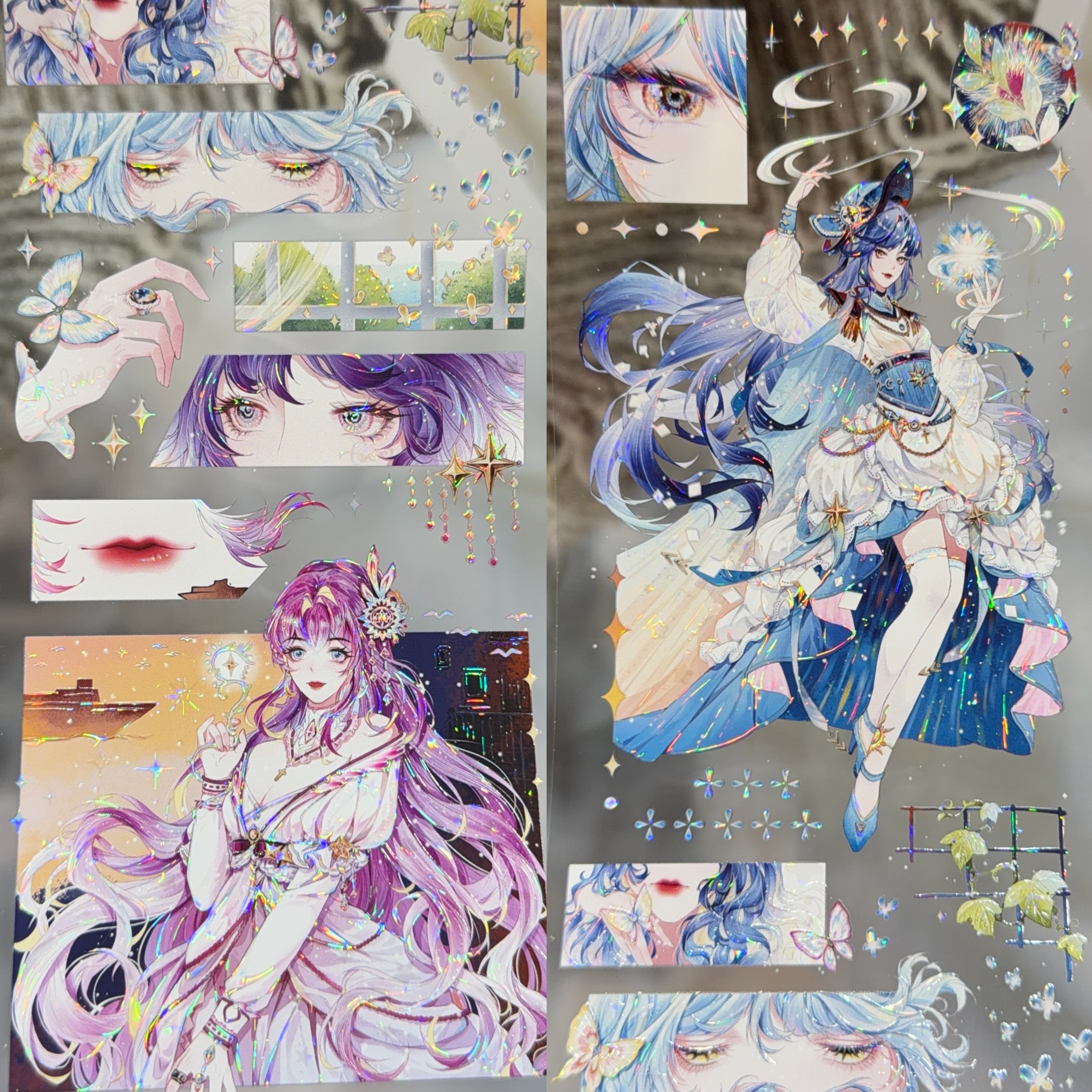 百岚分装手账胶带星漩拾星海岸人物女流麻咕卡手机背卡拼贴