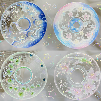 Wines分装手账胶带萌透CD流麻咕卡背景半透雪霁之窗半透雾窗户