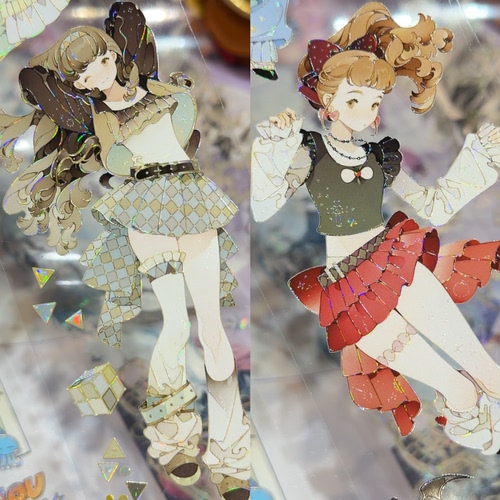 Wines原创手帐工作室元气频率分装手账胶带元气少女流麻咕卡背卡