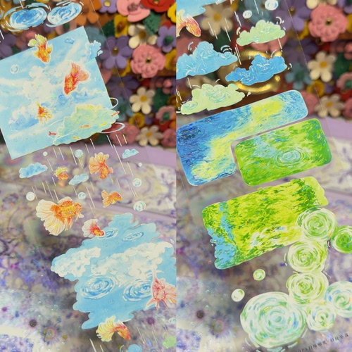 喵啪叽分装手账胶带幻境坠落星河慕斯小物背景流麻咕卡