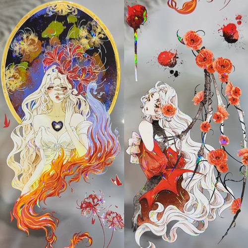 Dailylife分装手账胶带植灵绘卷蜂鸟与花花仙子人物女流麻咕卡