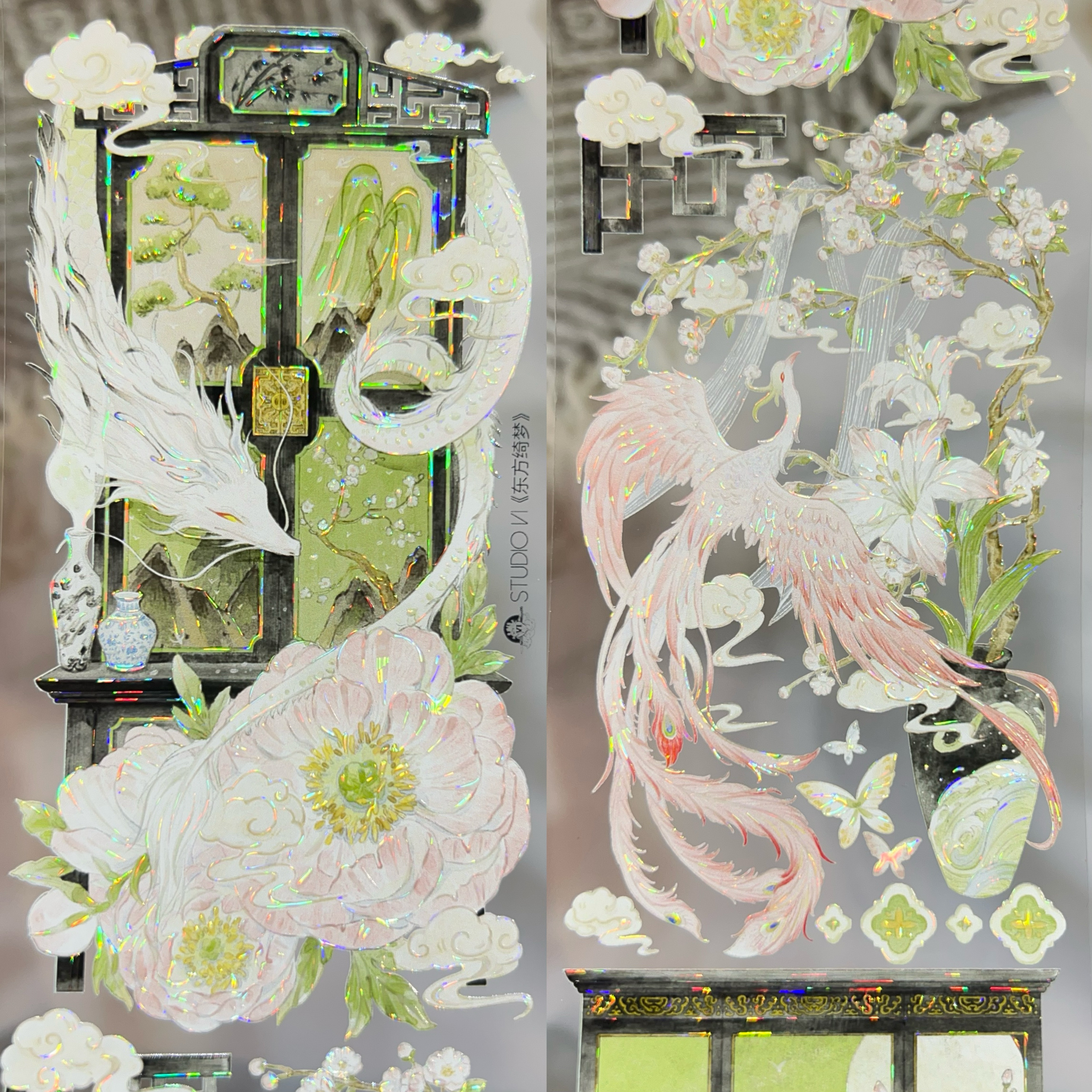 StudioVI分装胶带东方绮梦庭前芭蕉夜来沉香花朵背景芭蕉咕卡手账
