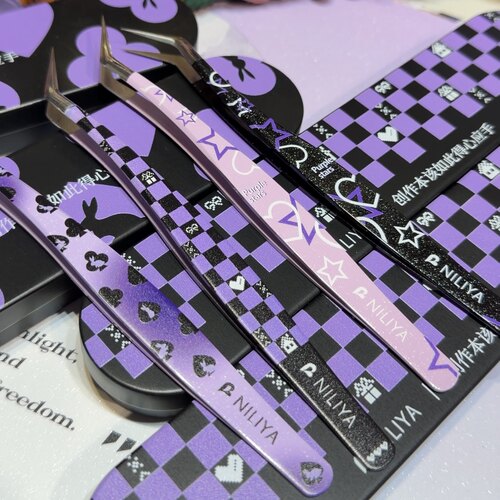妮丽雅造景贴纸镊子镊子高精密手帐文创金羽夹拼豆镊子海豚夹