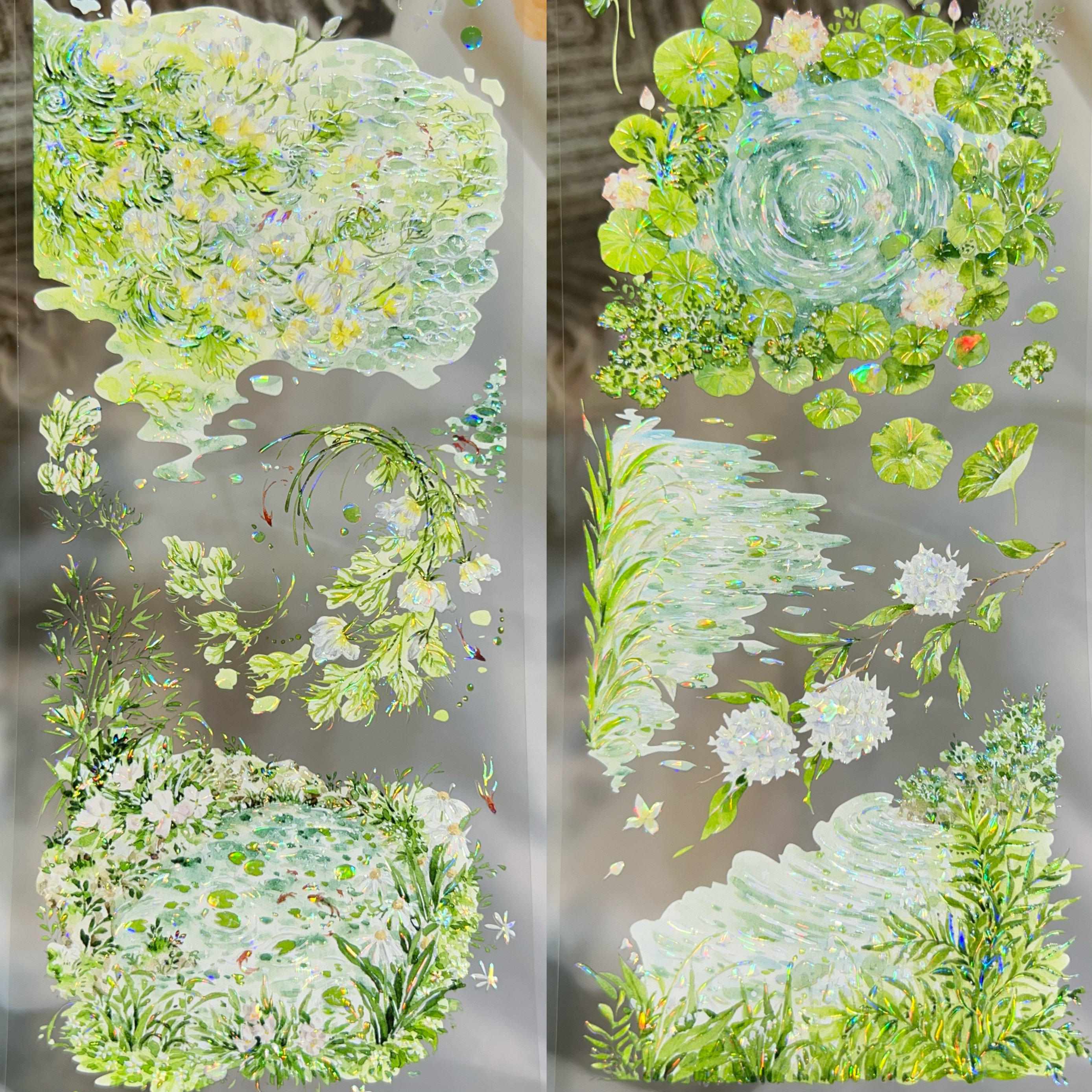 迷雾森林分装胶带空谷幽兰葡萄树下一池清花雨绿景流麻咕卡手账