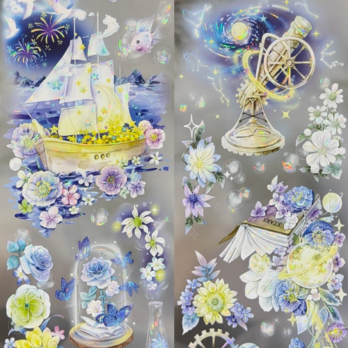 花柒所分装手账胶带漓光漫语时樱序花朵梦幻庭樱流麻咕卡背卡