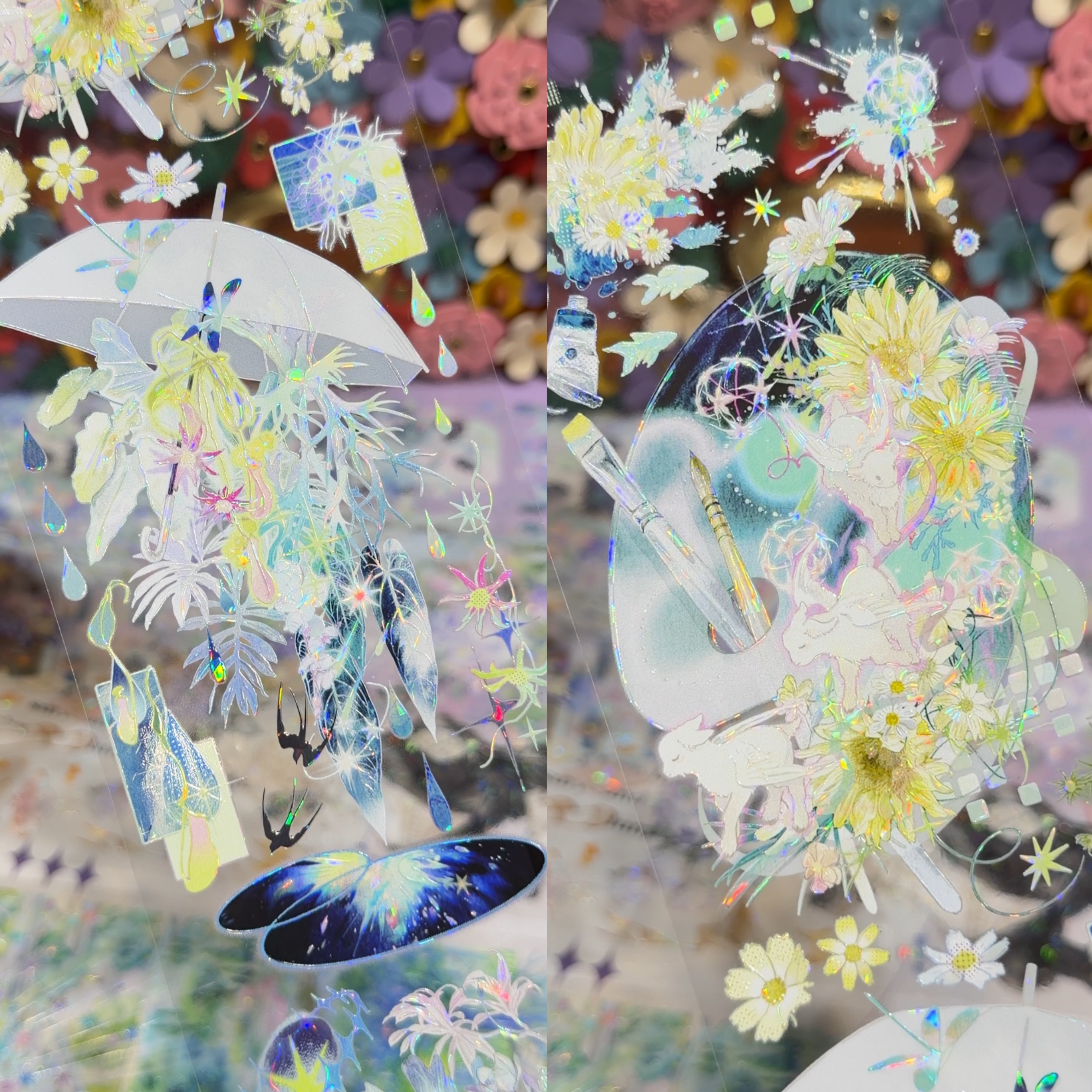 StudioVI分装手账胶带梦马生花大背景梦幻系列香水瓶流麻咕卡素材