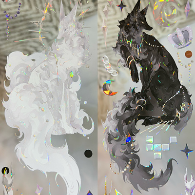 Solo分装胶带御狐神堇柬幽黎魔女夜永生奏曲域猫拟人手账胶带流麻