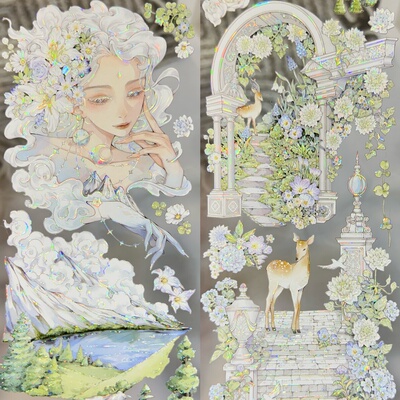 冰川分装手账胶带奔赴芬布尔万叶溯时光迟夏花房蝉时雨桑塔露琪亚