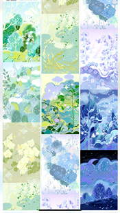 冰川分装手账胶带模切大背景青霭间清新风流麻咕卡