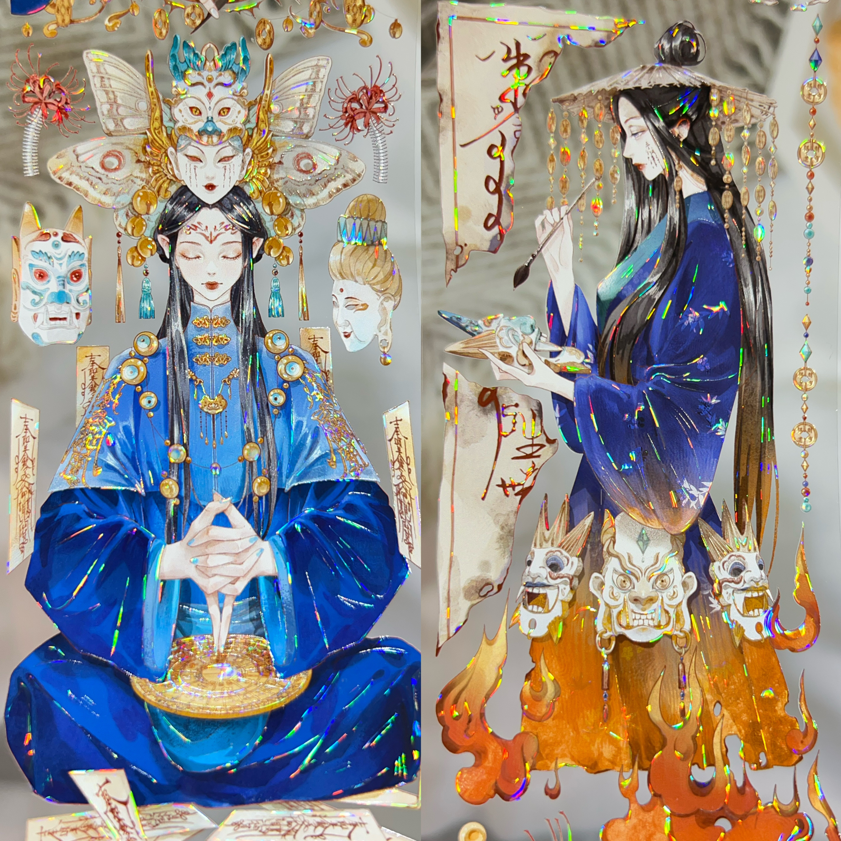 StudioVI分装胶带巫歌傩舞国色芳华人物女流麻咕卡手账拼贴