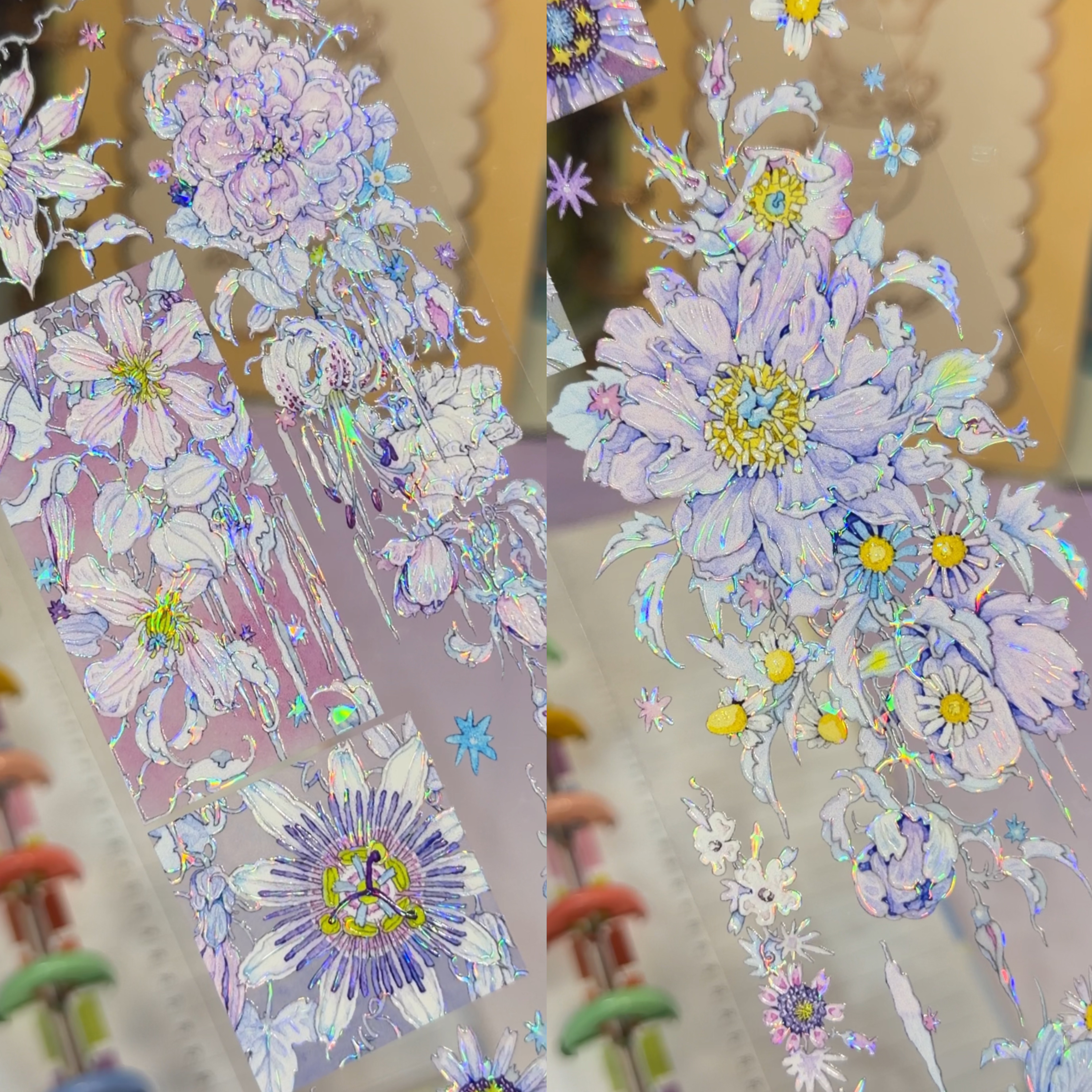XXstudio分装手账胶带风折第七枝泉鸟花朵小物流麻咕卡背卡