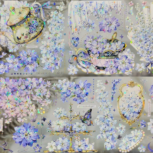 StudioVI分装胶带花之沁语贝壳光花朵素材流麻咕卡素材贴纸