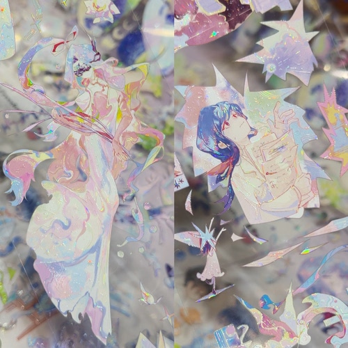 百岚分装手账胶带星野晚星祝祷人物女孩流麻咕卡背卡