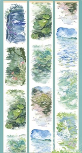 一木一横分装手账胶带浮光掠影清水涟漪北辰冬雪海崖听海背景流麻