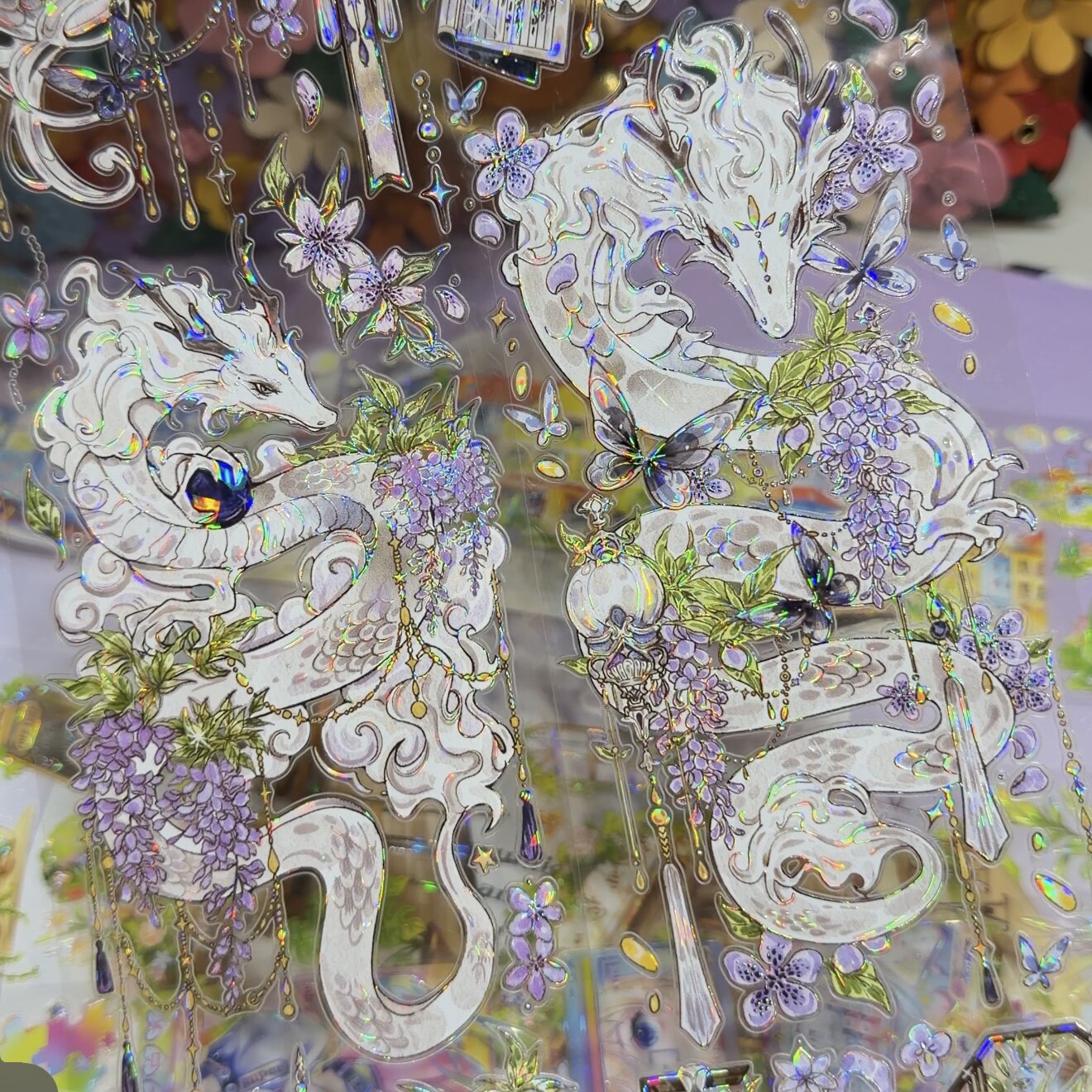 Bobo鱼分装手账胶带模切龙腾紫仙阁云阚桃青朱墙宫阙古风景流麻