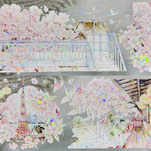 StudioVI分装手账胶带一目千樱潘多拉秘境树影婆娑彼夜深源潭景色