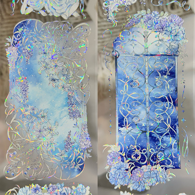 Dailylife分装胶带白金之星玫瑰华庭迷雾圣光蔓波绿荷背景红玫瑰