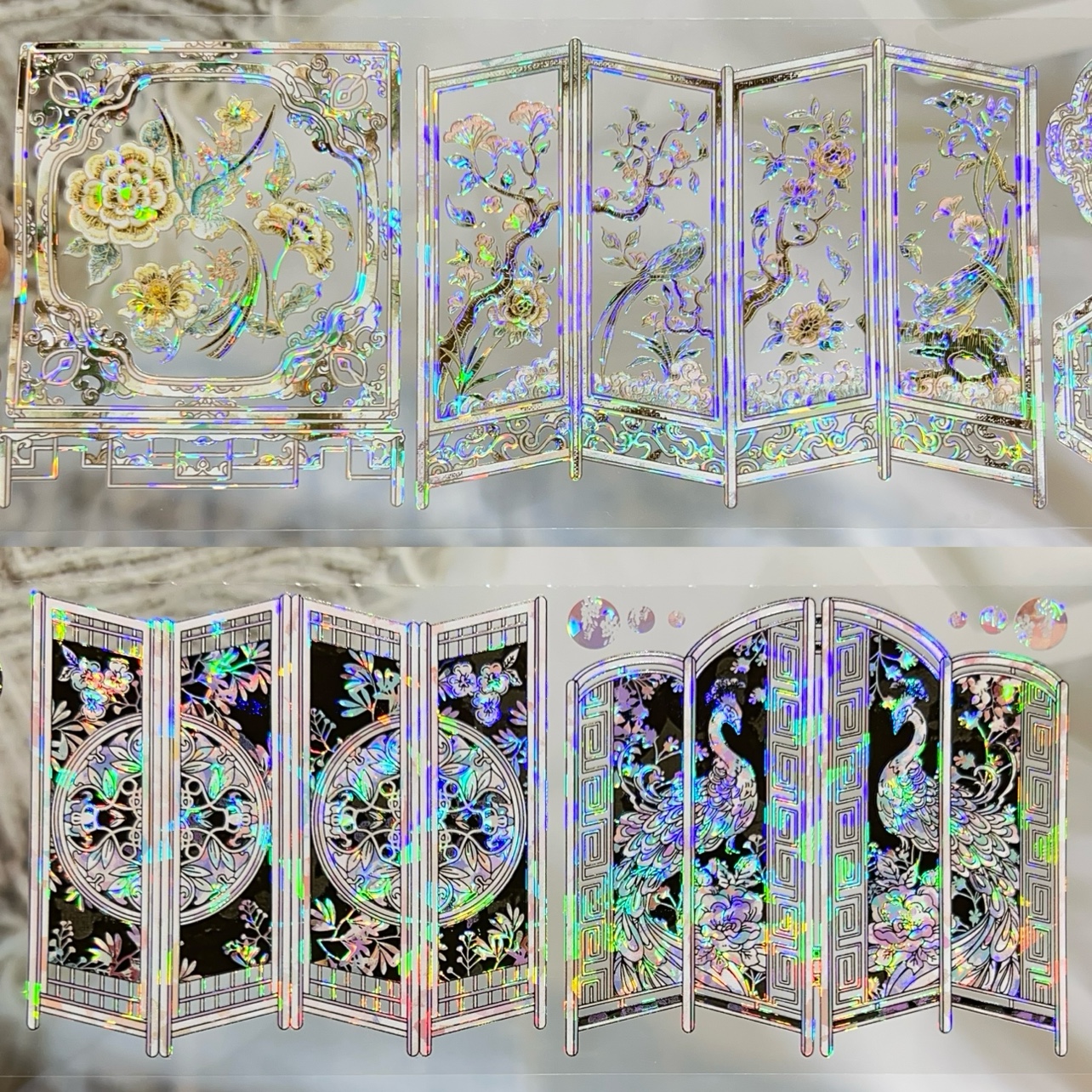 野香蕉分装手账胶带 锦绣 螺细 琼台玉宇 古风流麻咕卡素材