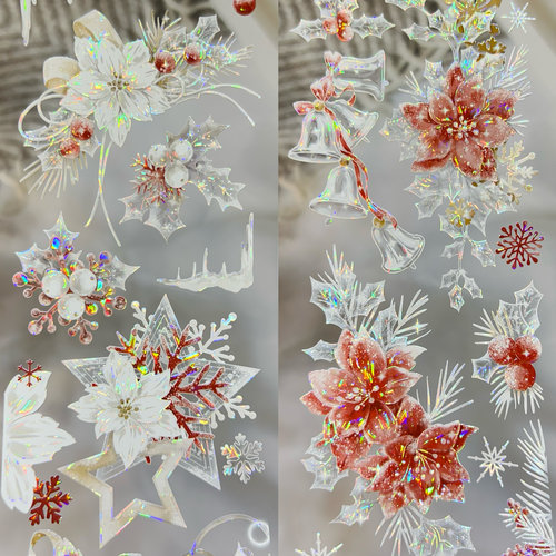 时间格子分装手账胶带蜜雪甜心花落雪雪绒绒雪纷飞窗冬天冰雪季