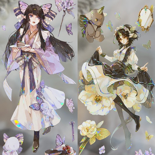 Dailylife分装手账胶带暮染烟岚人物女女仆装流麻咕卡背卡