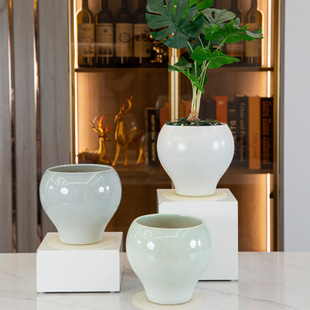 景德镇陶瓷花盆家用阳台盆景多肉加仑盆绿萝专用盆栽月季 草莓摆件