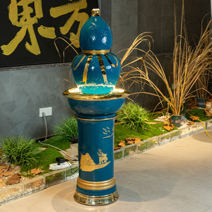 中式流水生财摆件家居客厅