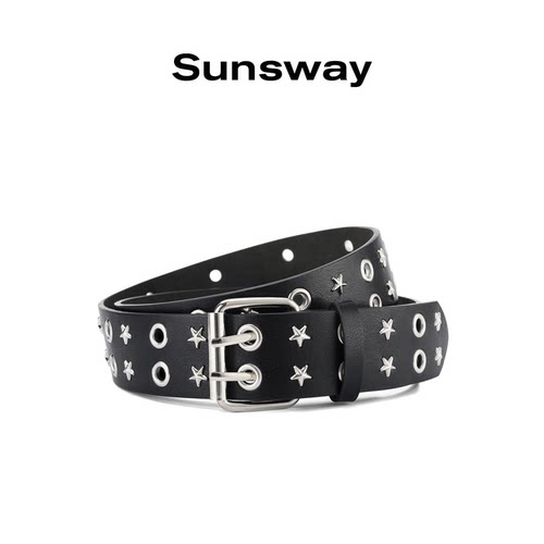 SUNSWAY免打孔星星朋克腰带