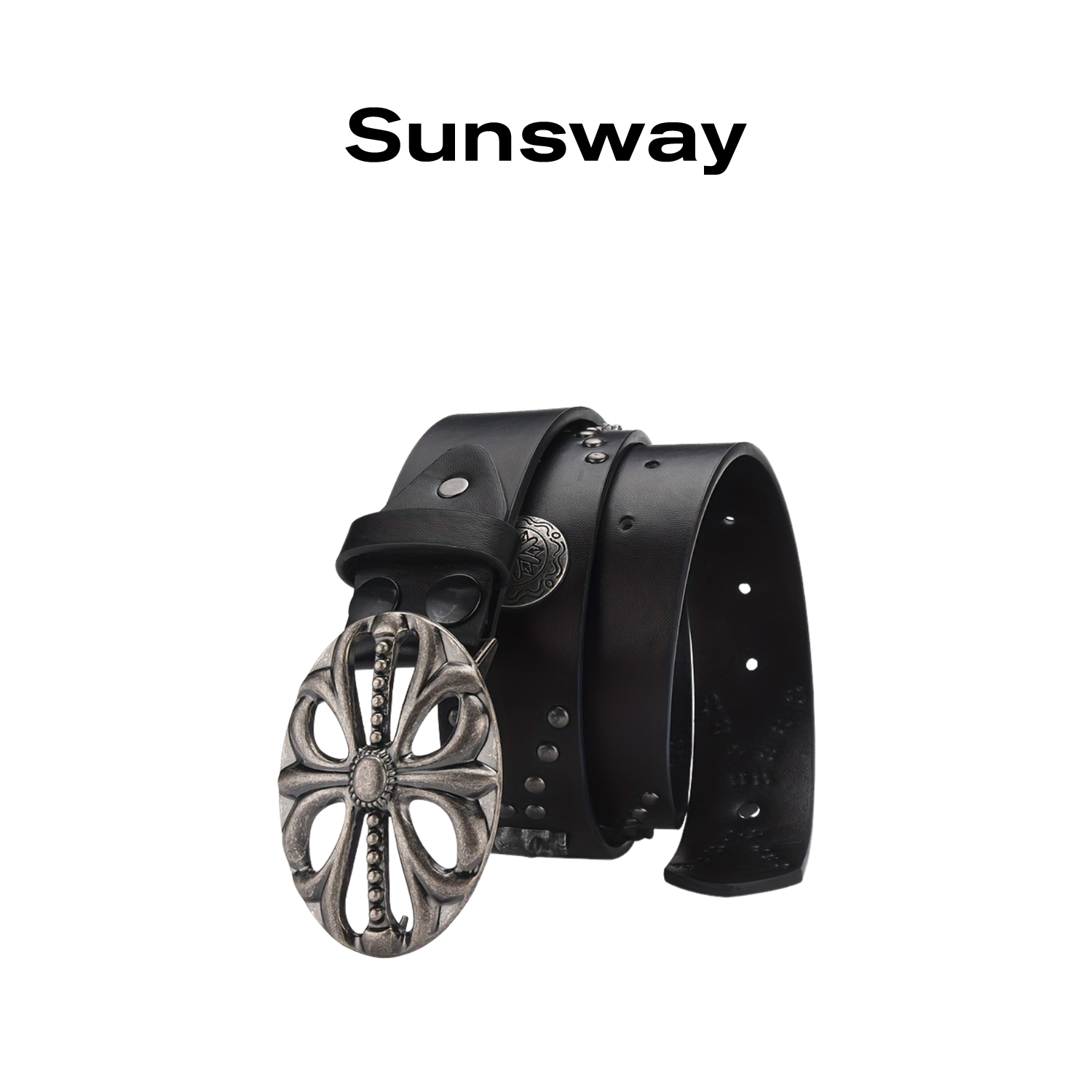 复古朋克十字架铆钉皮带