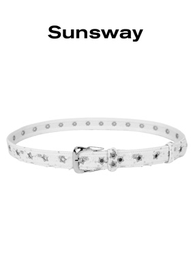 SUNSWAY朋克风星星铆钉腰带男女百搭y2k小众设计感潮酷金属扣皮带