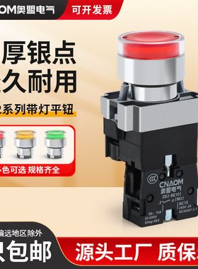 自复位带灯按钮开关XB2-BW3361C红绿黄色银点XB2-BW3462C常开常闭