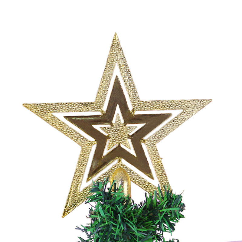 圣诞节装饰品圣诞树金色树顶星欧版节日挂件五角星10/15/20cm配件