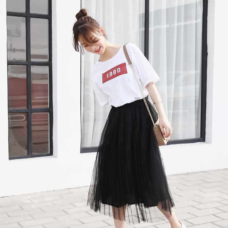 夏天下半身长裙夏女网纱2019新款中长款韩版学生甜美下身半截裙子在类目 女装/女士精品, 半身裙中 - 来自Buy2taobao.com提供专业的淘宝代购服务