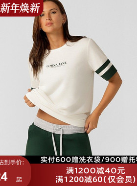 LornaJane运动上衣罩衫T恤短袖宽松VARSITY瑜伽跑步日常休闲女LJ