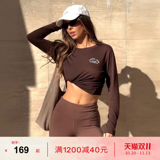 LornaJane运动瑜伽t恤短袖长袖上衣罩衫宽松Lotus健身女跑步网球