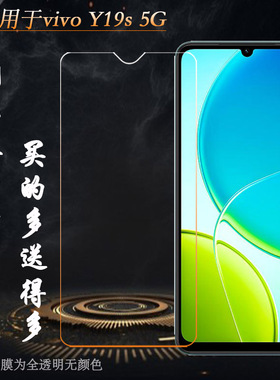 适用vivo Y19s 5G全高清钢化膜Y19S(India)/印度版手感好电竞秒贴普通膜薄隐形通透非全屏钢晶玻璃贴膜防破粹