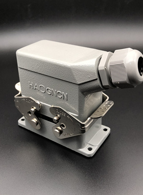 重载连接器4芯35A 航空插头 HDC-HSB-004-M/F 防水热流道矩形插座