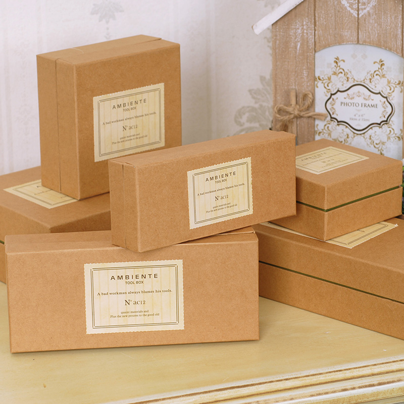 礼品礼物包装盒子正方形礼物盒礼盒包装盒礼品盒复古简约牛皮纸盒