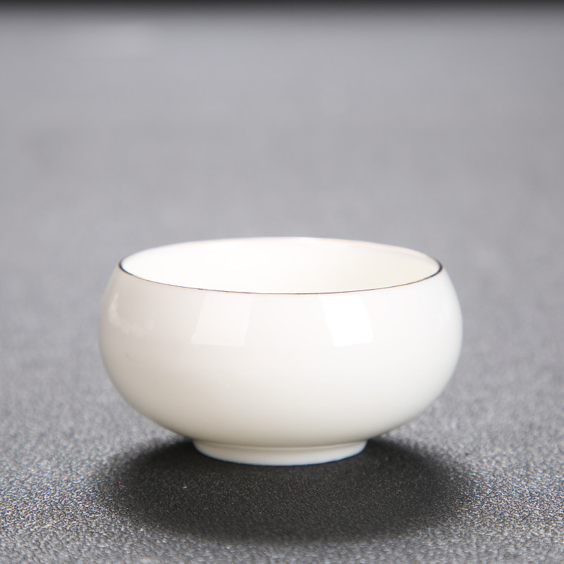 羊脂玉功夫茶杯白瓷白玉喝茶小杯子单只陶瓷单杯品茗杯6只装德化