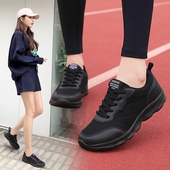 特价 透气休闲旅游鞋 波鞋 春季 女鞋 防滑轻便跑步运动鞋 黑色工作鞋 女