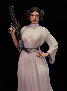 星球大战 莱娅公主3D打印模型STL图纸模型素材白模{自动发货}