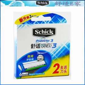 Schick舒适剃须刀片Protector3D悍将钻石捍将手动刮胡替换刀头8个