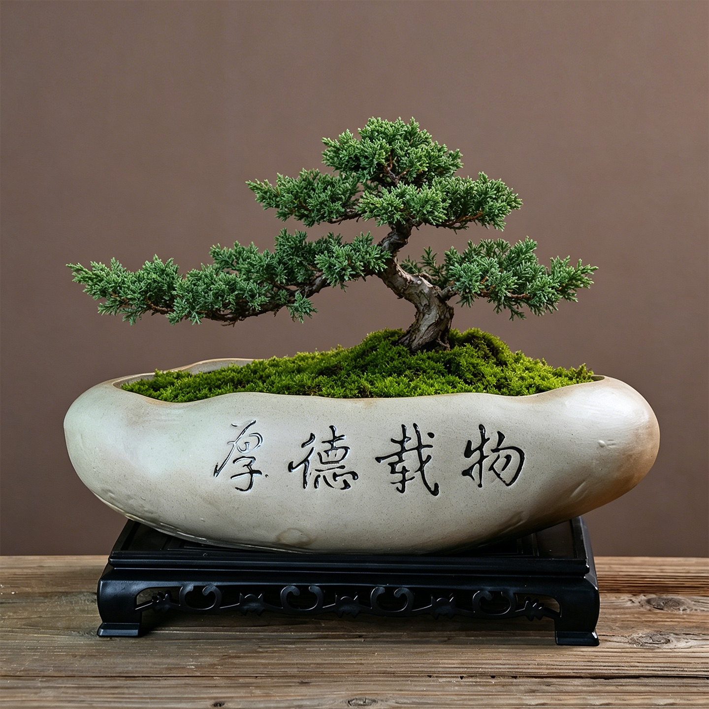盆景盆粗陶花盆陶瓷大号仿石造型异形绿植造景六月雪榆树专用花盆