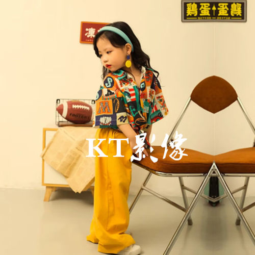 女童复古港风8090年代儿童演出服