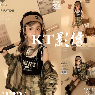 女童模卡复古主题摄影写真儿童T台表演模特大赛演出服潮 2026新款