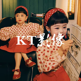 女童复古港风8090年代主题写真儿童舞台摩登走秀模特大赛演出服装