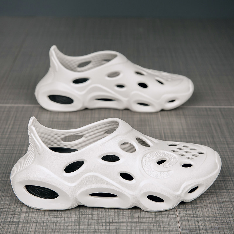 COCONUT CAVE SHOES MENS SUMMER 2024 NEW CUTOUT BREATHABLE BEACH SANDALS MENS SOFT-SOLED LIGHTWEIGHT SLIPPERS