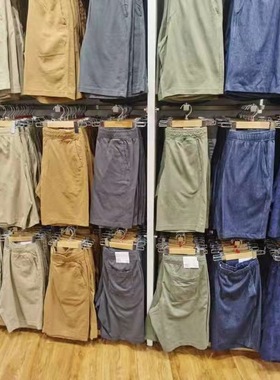 日单试衣间出品男女情侣款针织抽绳短裤中裤五分裤休闲纯色433110