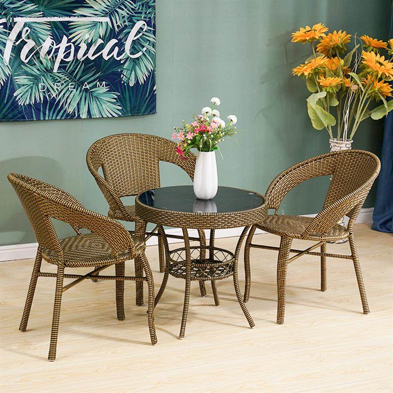 鋼化玻璃圓桌簡易戶外咖啡奶茶店餐桌椅桌藤編茶幾小圓桌客廳在類目 住宅傢俱, 幾類, 茶几中 - 來自Buy2taobao.com提供專業的淘寶代購服務