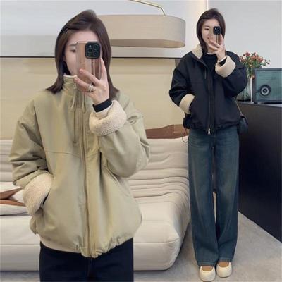 小个子立领双拉链加厚棉服外套